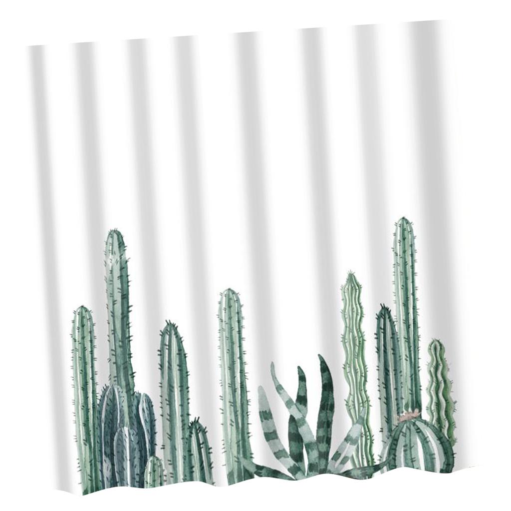 Digital Printing Bathroom Bathing Shower Curtain w/12 Hooks 180cm x 180cm 3