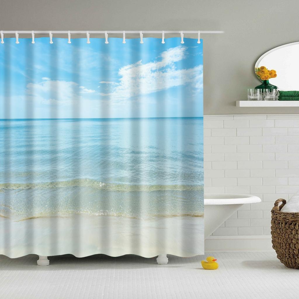 Modern Novelty Bathroom Shower Curtain with 12 Hooks Decor 180cm x 180cm 9
