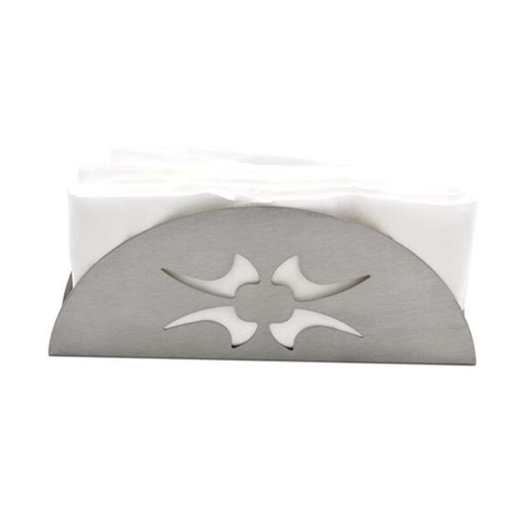 2x Stainless fan-shaped Facial Tissue Box Napkin Holder Paper Flower Pattern