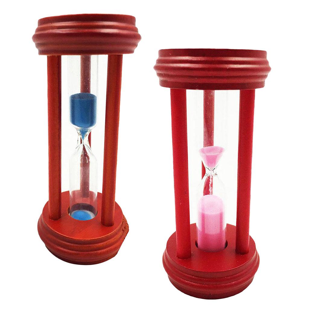 3 Min Hourglass Wood Sand Timer Clock For Kitchen Cooking Kids Learning Pink