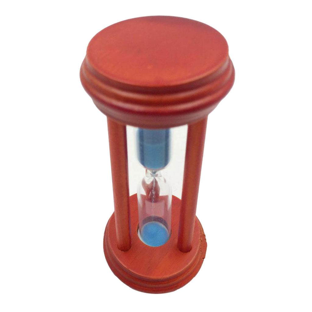 3 Min Hourglass Wood Sand Timer Clock For Kitchen Cooking Kids Learning Blue
