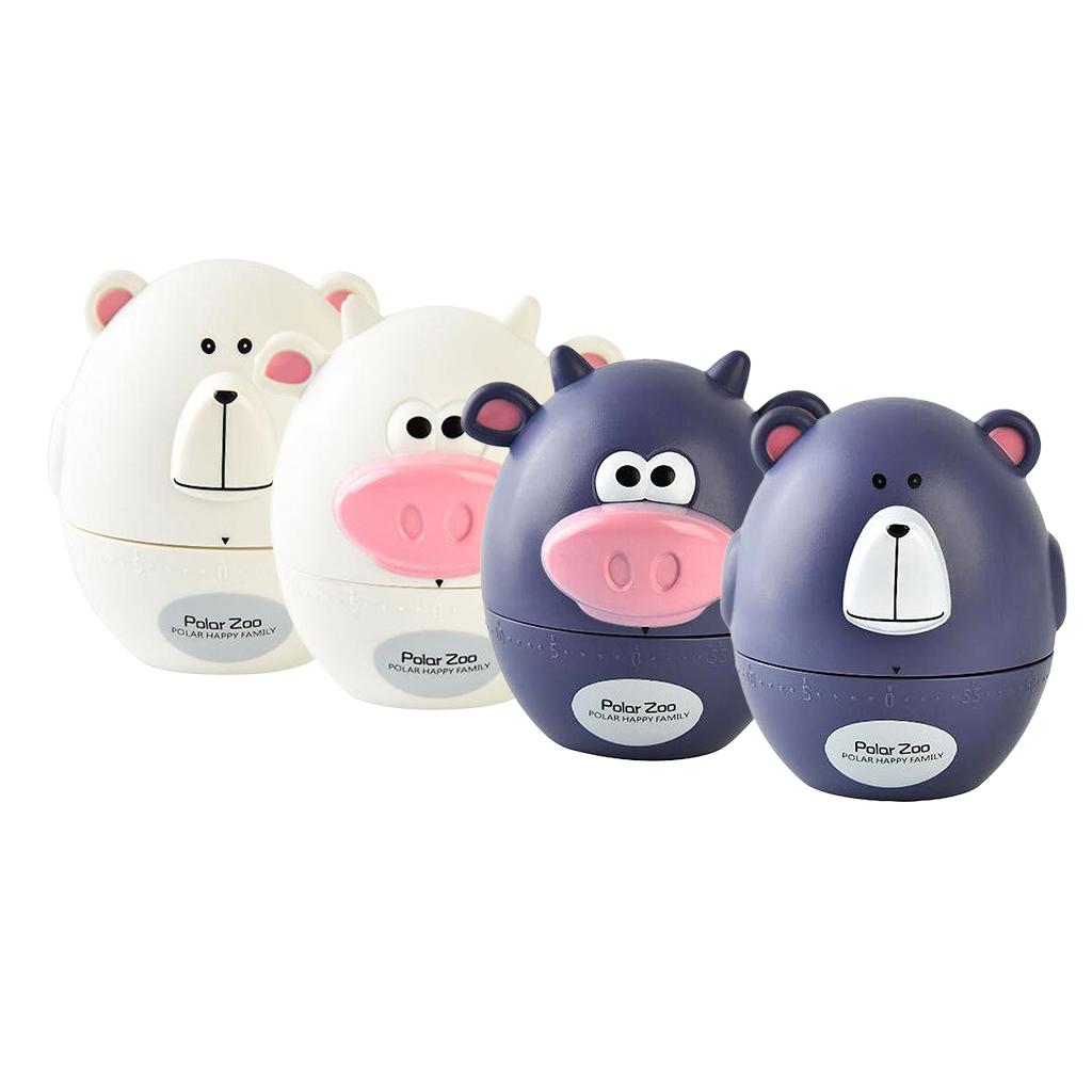 Mechanical Kitchen Cooking Countdown Timer Baking Alarm Clock White Bear