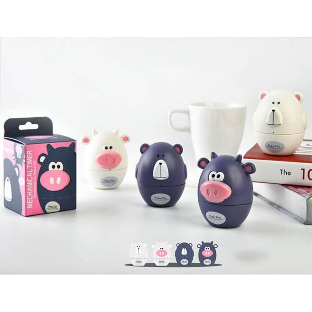 Mechanical Kitchen Cooking Countdown Timer Baking Alarm Clock White Bear