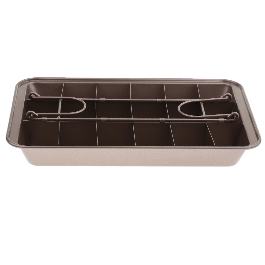 12'' Large Nonstick Cake Brownie Bakeware 18 Grid Pan Tins Mold Baking Tray