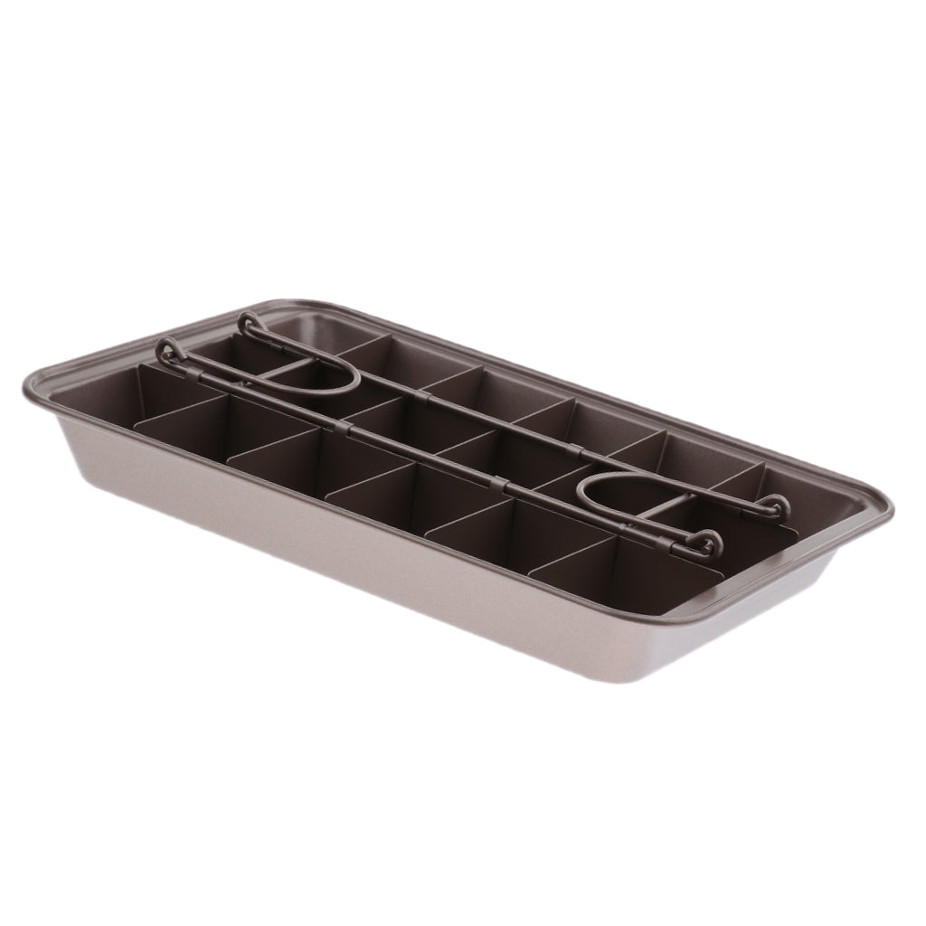 12'' Large Nonstick Cake Brownie Bakeware 18 Grid Pan Tins Mold Baking Tray