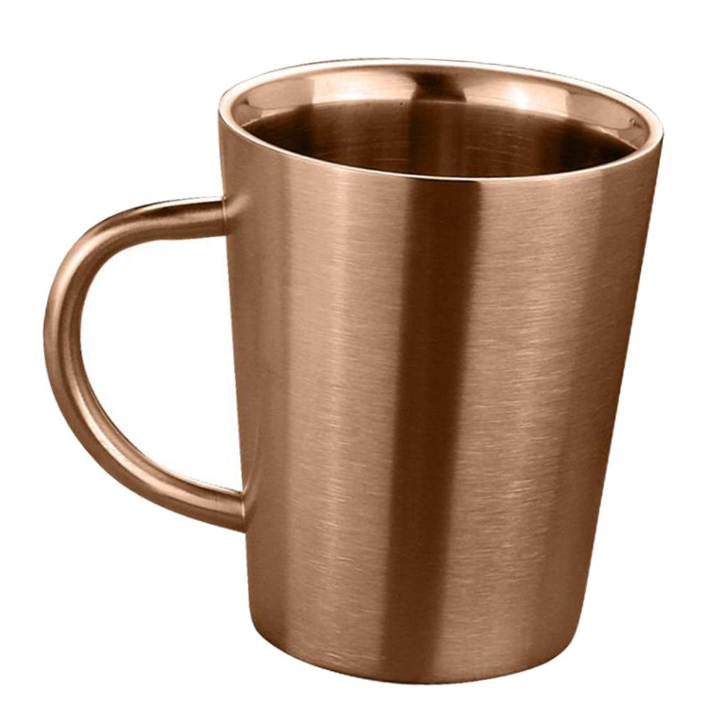 Stainless Steel Double Wall Insulated Mug Kids Tea Coffee Beer Cup Rose Gold