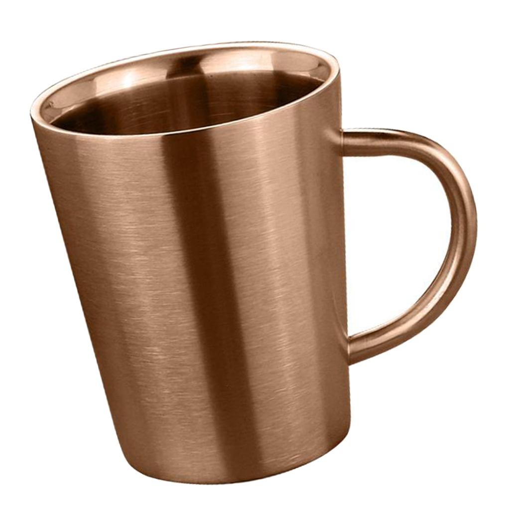 Stainless Steel Double Wall Insulated Mug Kids Tea Coffee Beer Cup Rose Gold