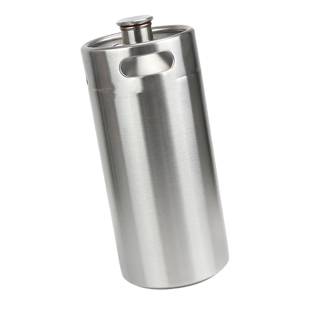 Keg Growler Mini Stainless Steel Beer Growler Wine Bottle Home Brewing 5L