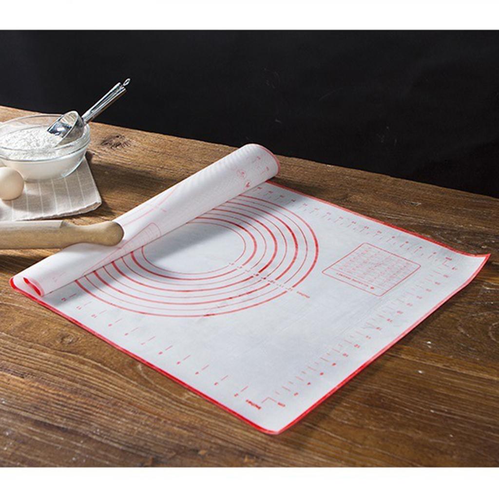 Baking Mats Silicone Cake Dough Kneading Rolling Non-Stick Sheet 60x40 Red