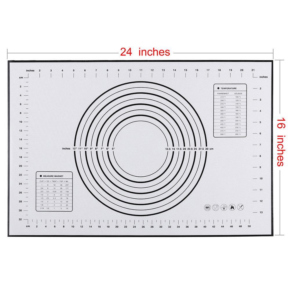 Baking Mats Silicone Cake Dough Kneading Rolling Non-Stick Sheet 60x40 Black