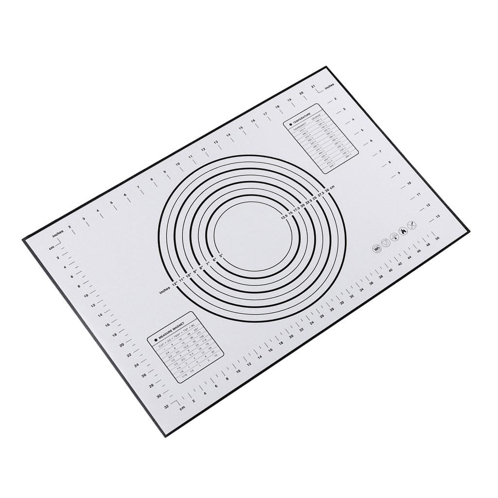 Baking Mats Silicone Cake Dough Kneading Rolling Non-Stick Sheet 60x40 Black