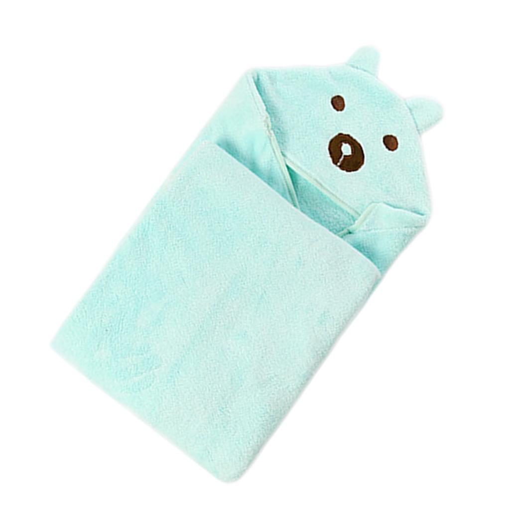 Cute Baby Kid's Hooded Bathrobe Toddler Boy Girls Bath Towel Bear Green