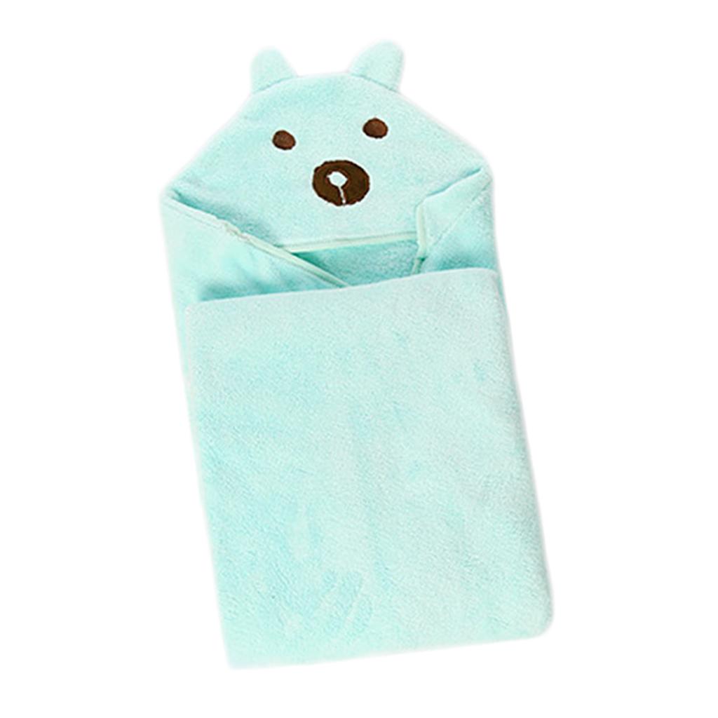 Cute Baby Kid's Hooded Bathrobe Toddler Boy Girls Bath Towel Bear Green