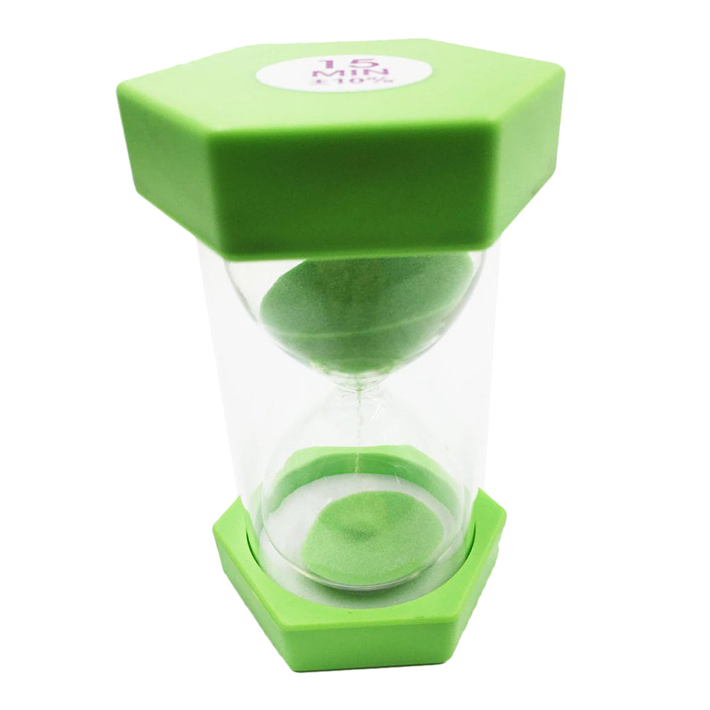 15 Minutes Sandglass Hourglass Sand Timer Kichen Exercise Clock Light Green