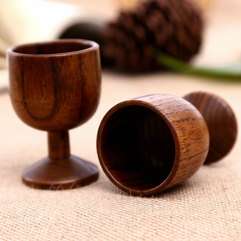 Natural Wooden Cup Handmade Coffee Tea Beer Juice Milk Mug Drink 4.5x7cm