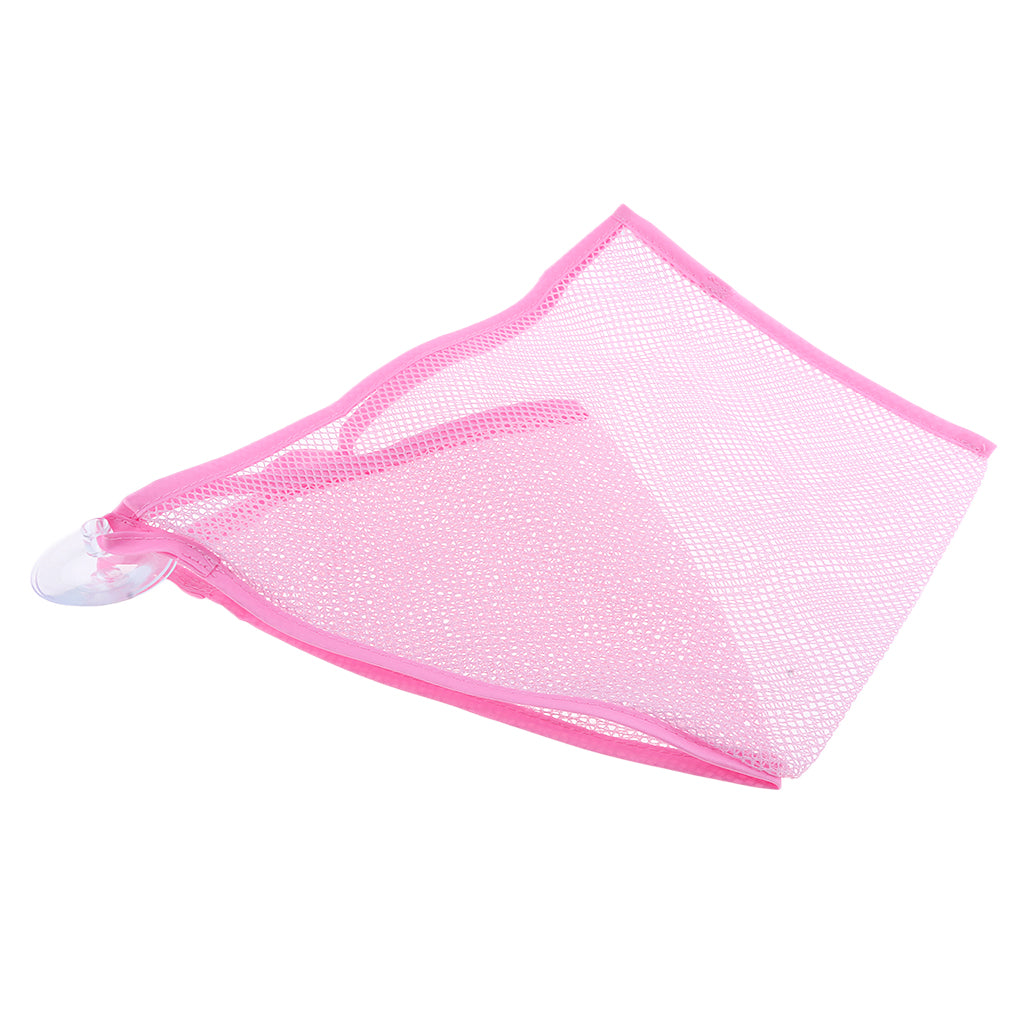 Baby Kids Bath Toys Storage Mesh Hanging Bag With Strong Sucker Pink