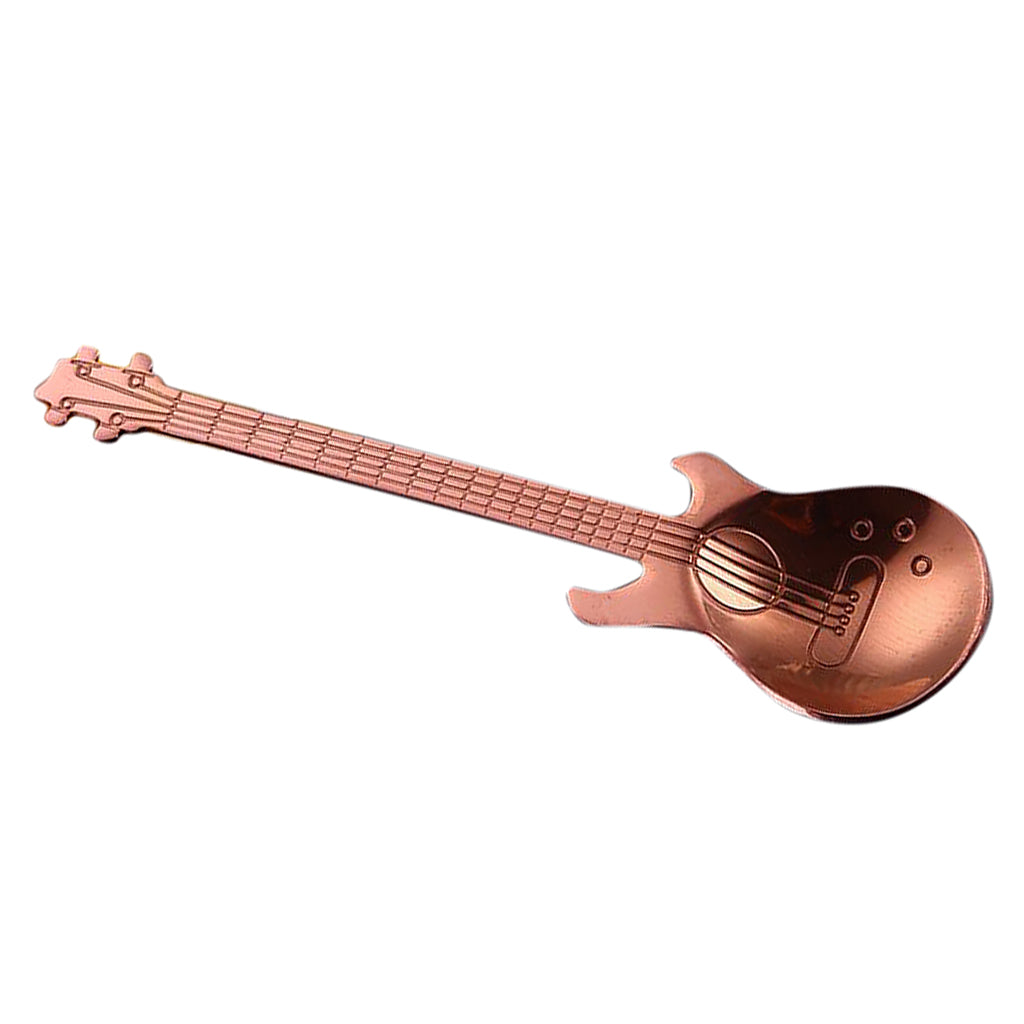 Stainless Steel Guitar Coffee Spoon Mixing Scoop Cocktail Stirring Pink