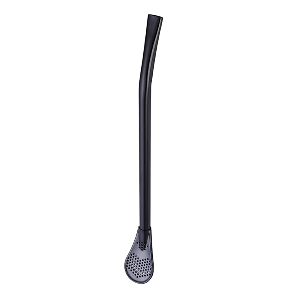 304 Stainless Steel Sucker Stirrer Coffee Drinking Spoon Teaspoon Black