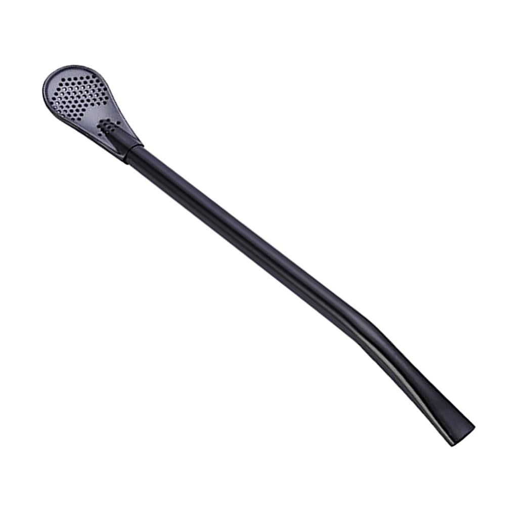 304 Stainless Steel Sucker Stirrer Coffee Drinking Spoon Teaspoon Black