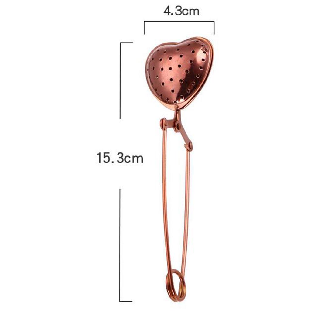 Tea Infuser Spice Filter Mesh Strainer Filter Stainless Heart Rose Gold