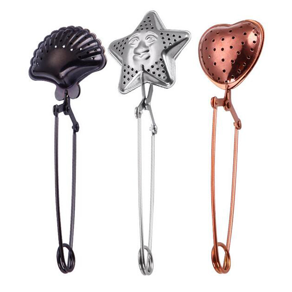 Tea Infuser Spice Filter Mesh Strainer Filter Stainless Star Golden