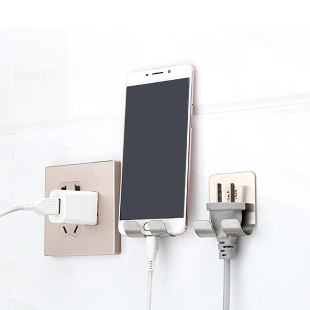 Power Plug Socket Hook Rack Holder Hanger Office Home Wall Decor Organizer
