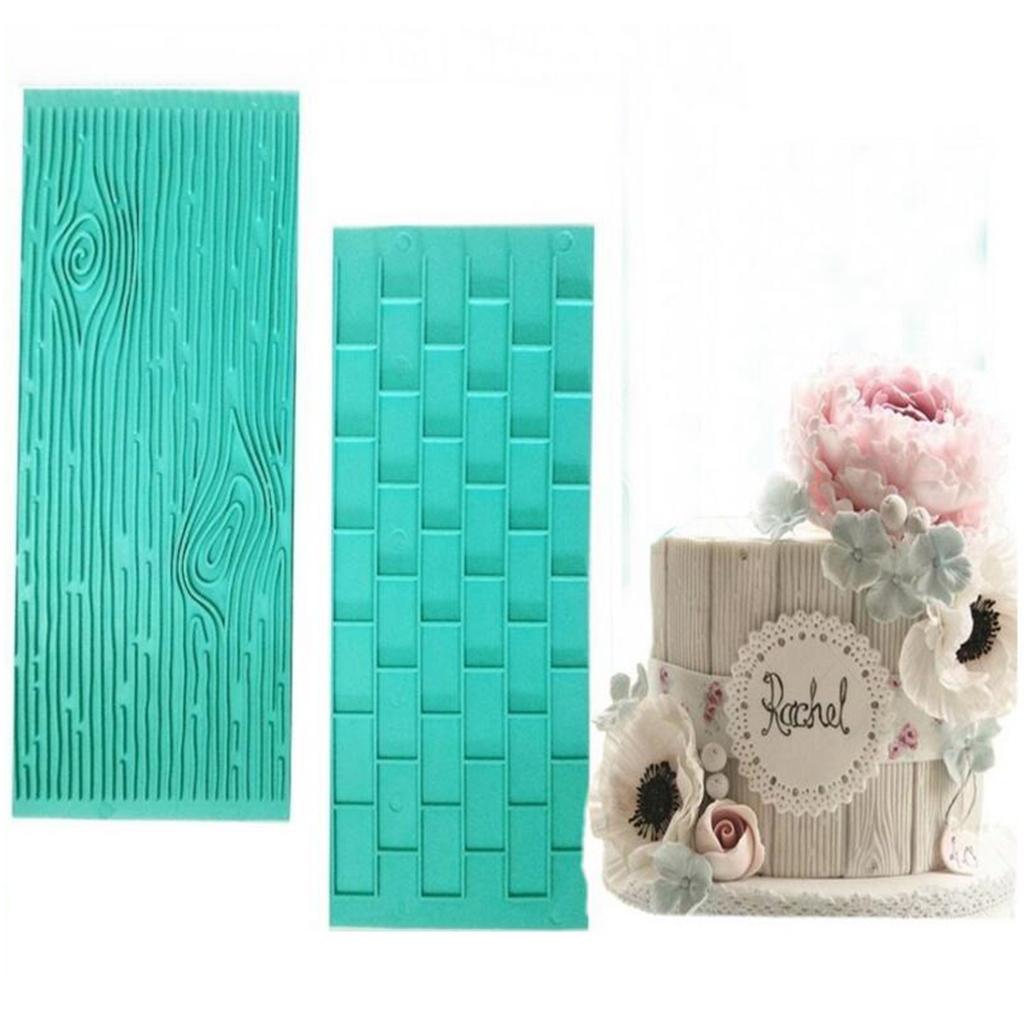 3x2x/Set Fondant Cake Mold Cutter Sugarcraft Tool Tree Bark And Wall