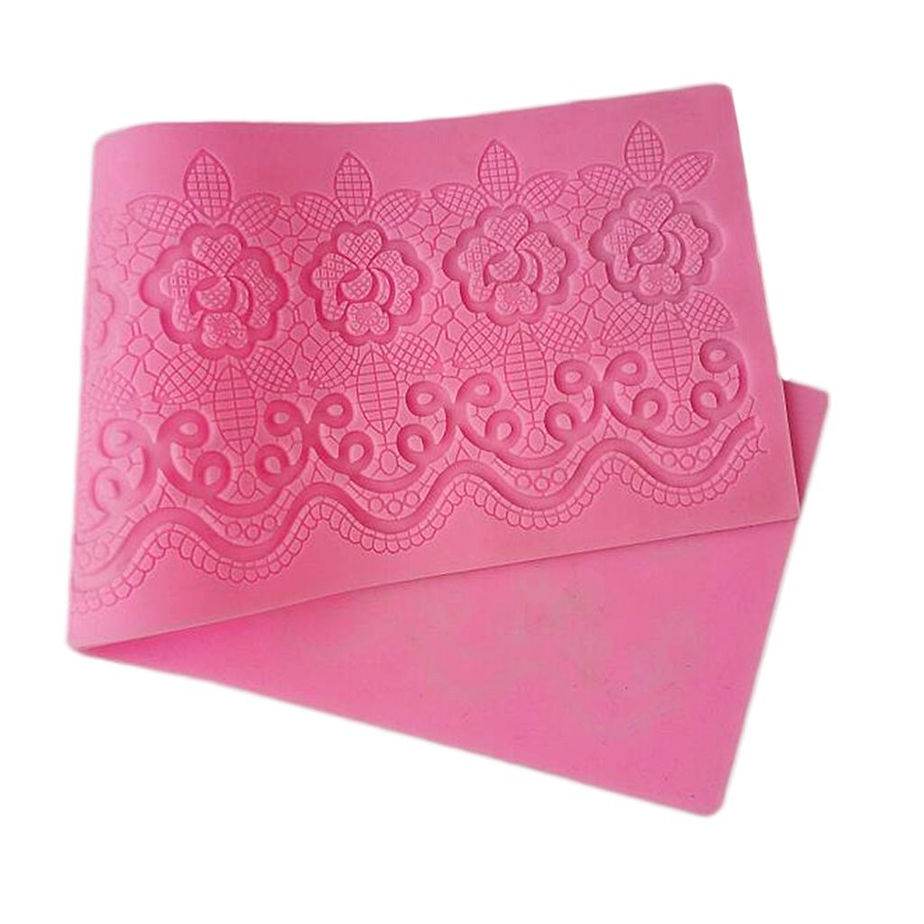 Pop Silicone Flower Lace Impression Mold Cake Decor Bake Emboss Pad Mold