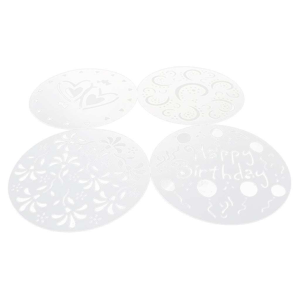 4x4Pcs Cake Mold Cupcake Stencil Template Birthday Spiral Variety Decoration 