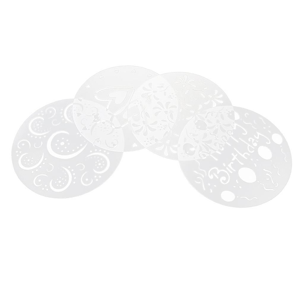 3x4Pcs Cake Mold Cupcake Stencil Template Birthday Spiral Variety Decoration 
