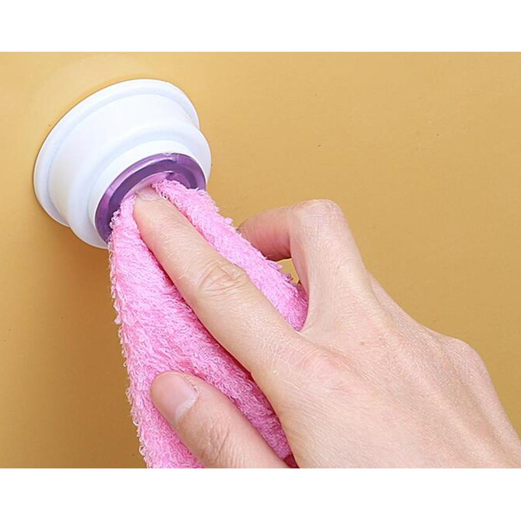 Wall Mount Tea Towel Holder Push in Dish Cloth Kitchen Tea Towel Rack Yellow
