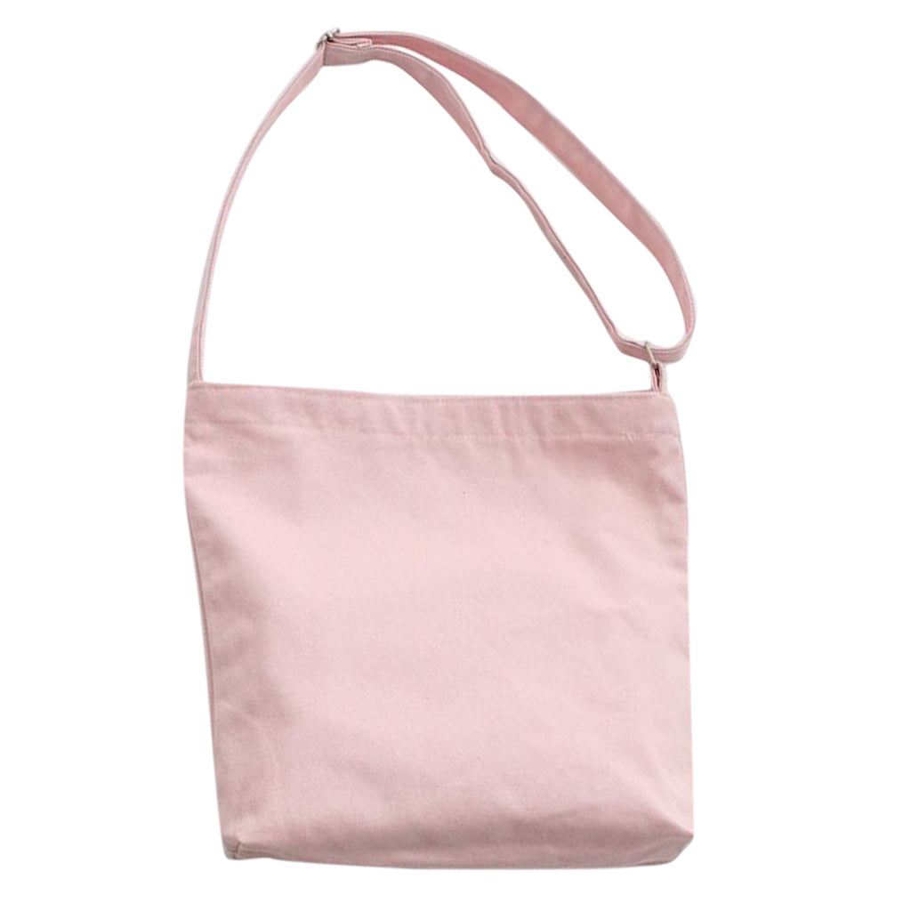 Portable cotton canvas Food Picnic One-shoulder Partysu Lunch Bag Pink