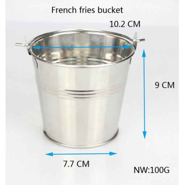 Mini Metal Pail, Stainless Food Pail for Appetizers, Fruits, Snacks Black