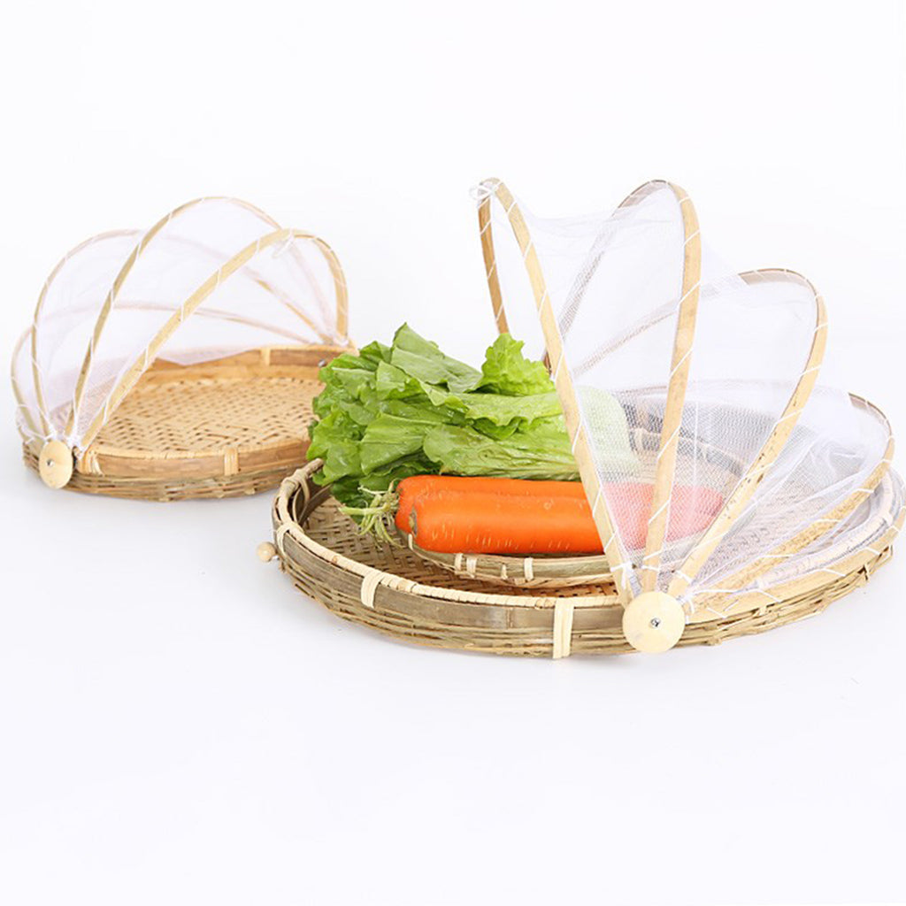 Bamboo Serving Food Tent Basket Hand Woven Fruit Baskets Storage Holes M