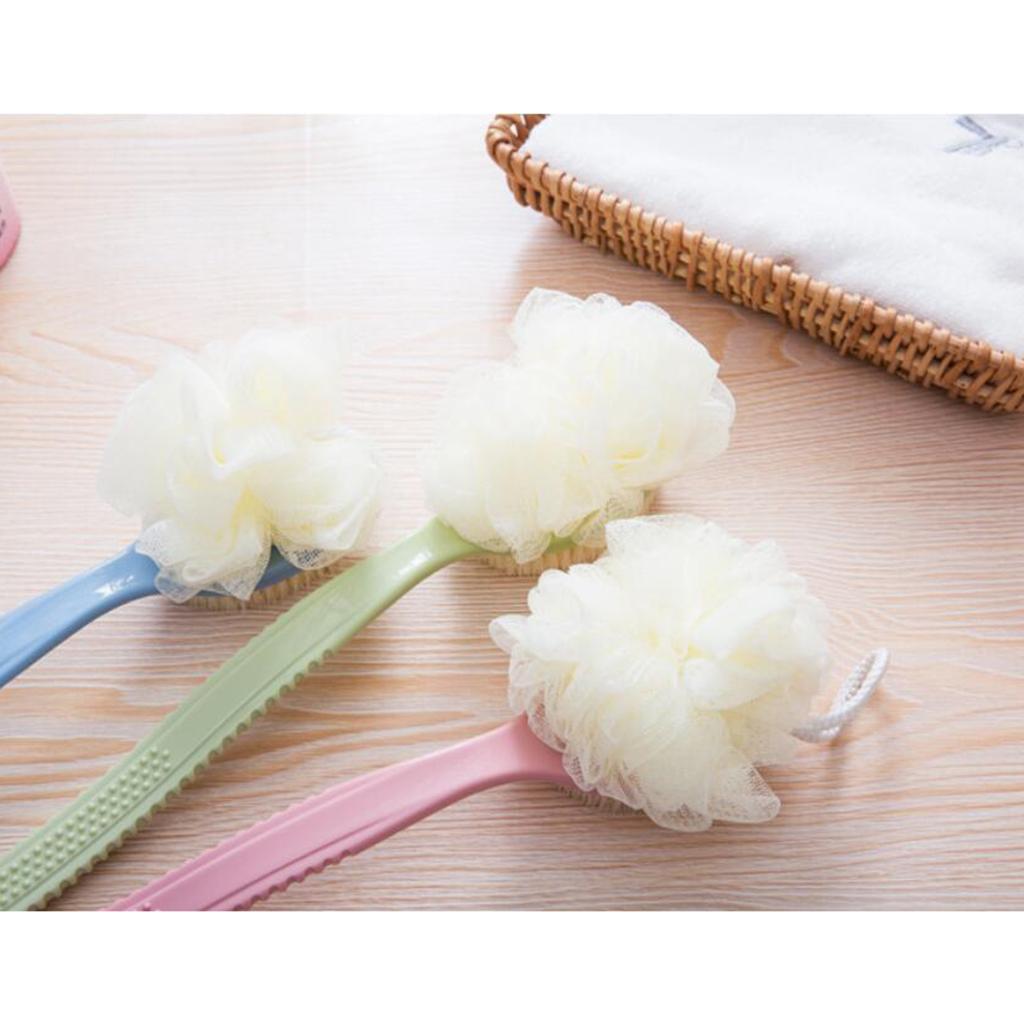 Plastic Long Handle Scrub Skin Massage Shower Brush Bath Back Brush Green