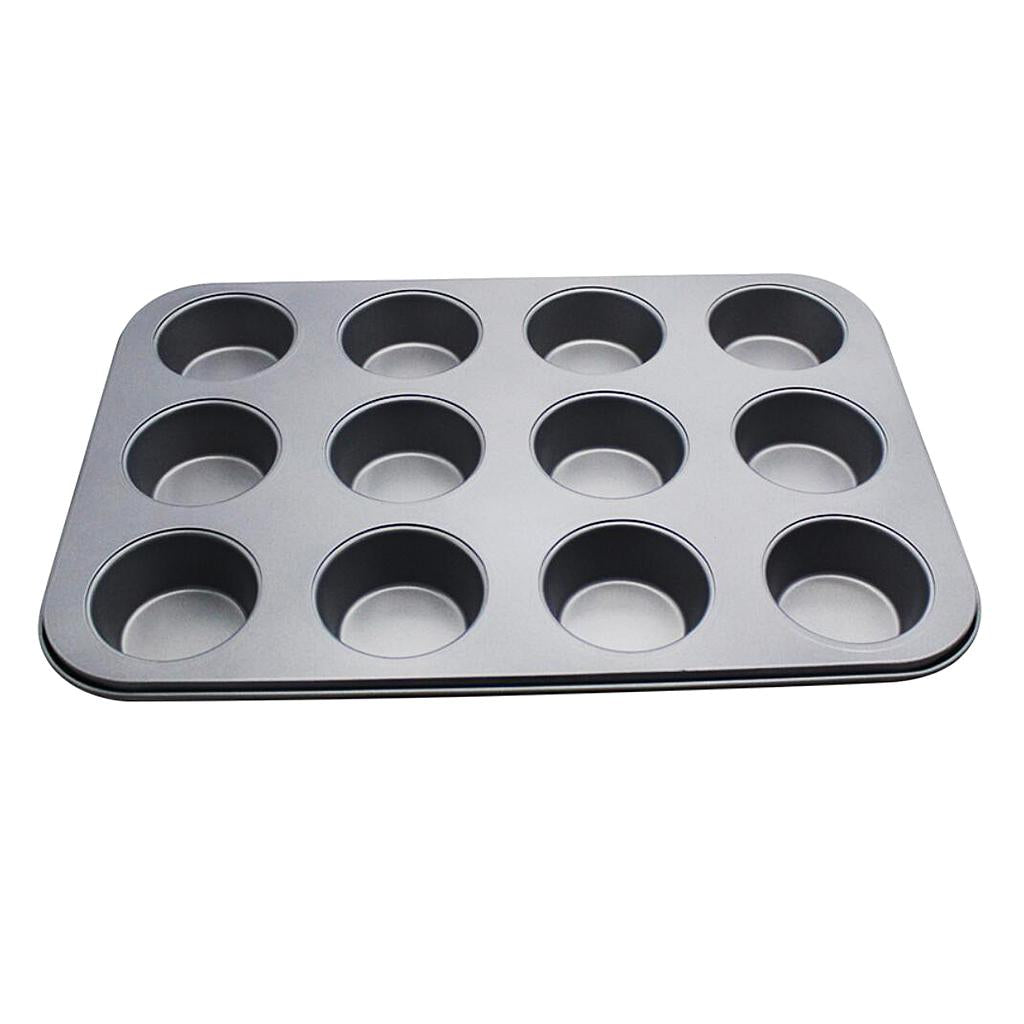 French Cake Mold Carbon Steel Mousse Baking Mould Bakeware 12 Holes Flat Cup