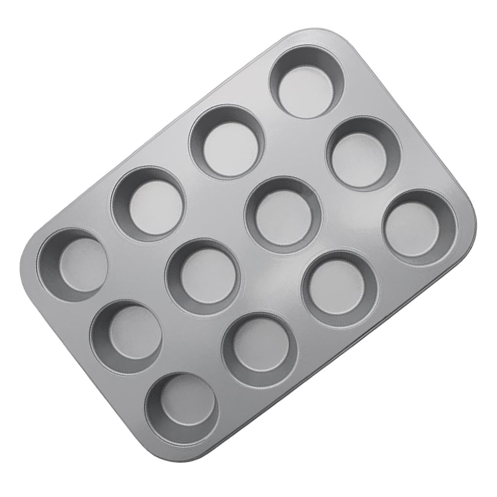 French Cake Mold Carbon Steel Mousse Baking Mould Bakeware 12 Holes Flat Cup