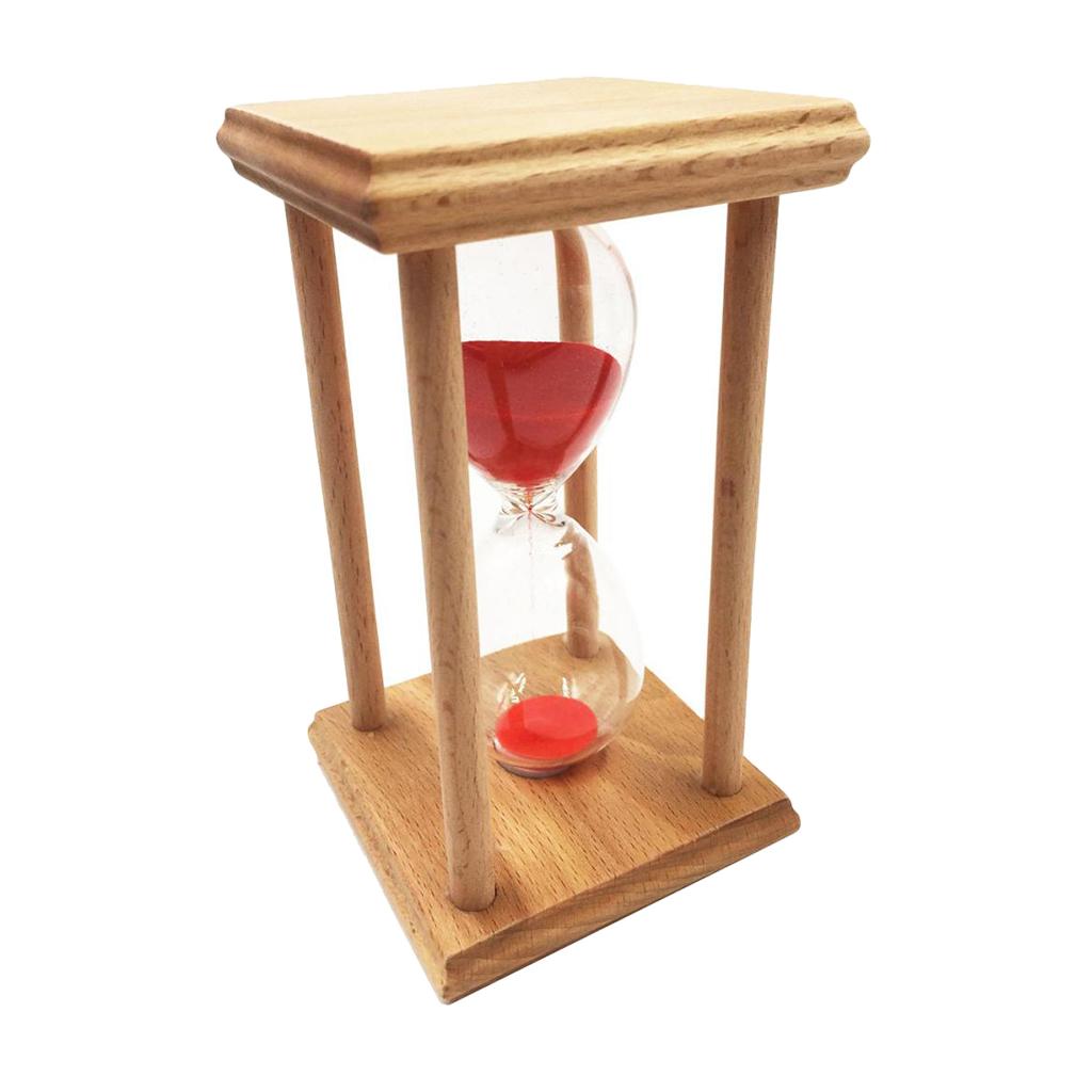 Square Sand Clock Hourglass 20 min Timer for Kitchen Yoga Kid Red