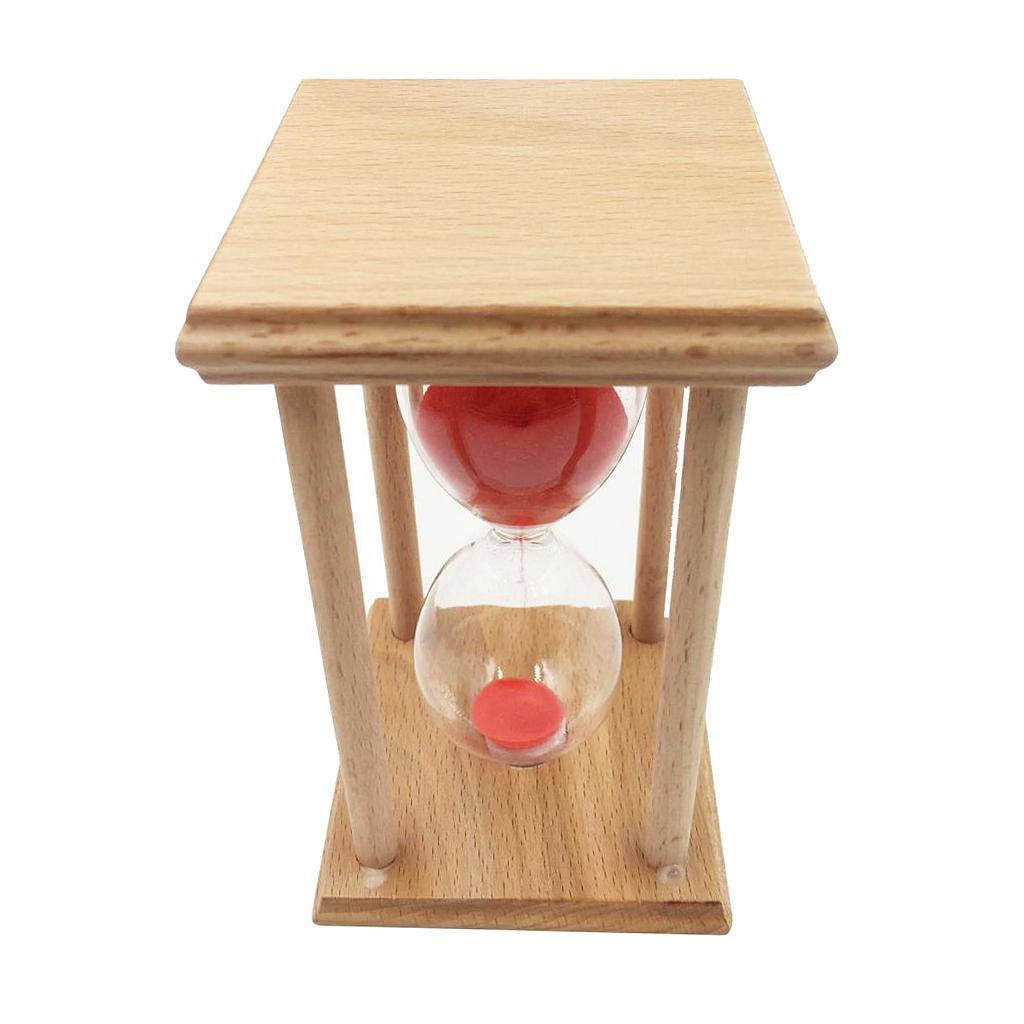 Square Sand Clock Hourglass 20 min Timer for Kitchen Yoga Kid Red
