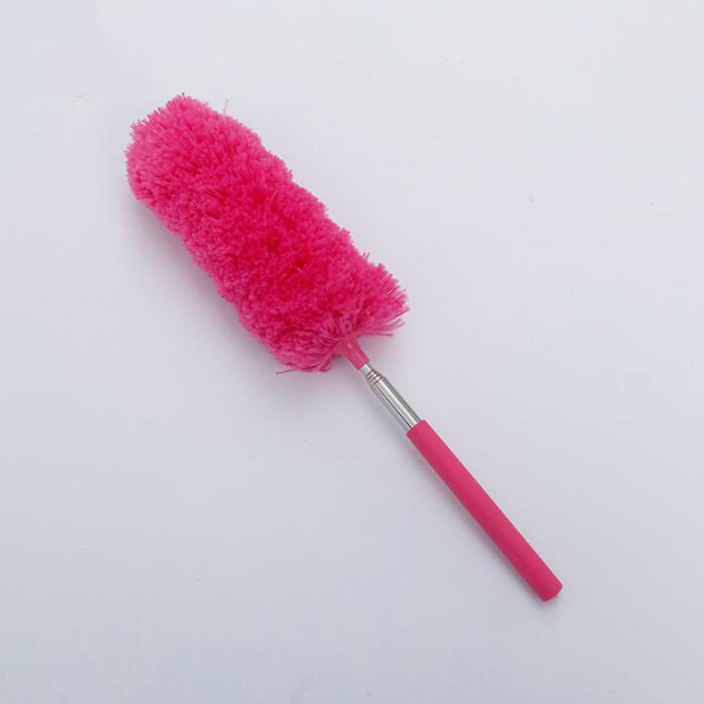 2xMicrofiber Bendable Extension Hand Duster Washable Cleaning Dust Rose Red