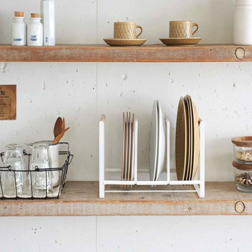 3 Grid Dish Drainer Metal Kitchenware Storage Rack Plates Rack Stand Holder