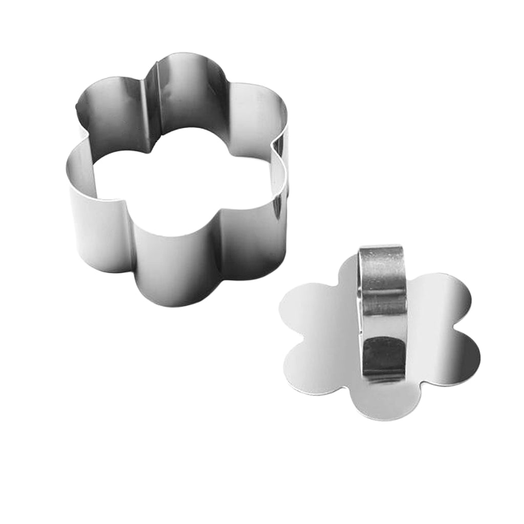 Stainless Steel Cake Ring Dessert Mousse Mold with Pusher & Lifter Flower