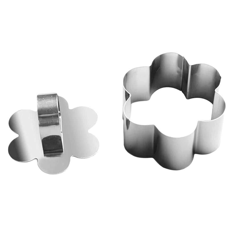 Stainless Steel Cake Ring Dessert Mousse Mold with Pusher & Lifter Flower