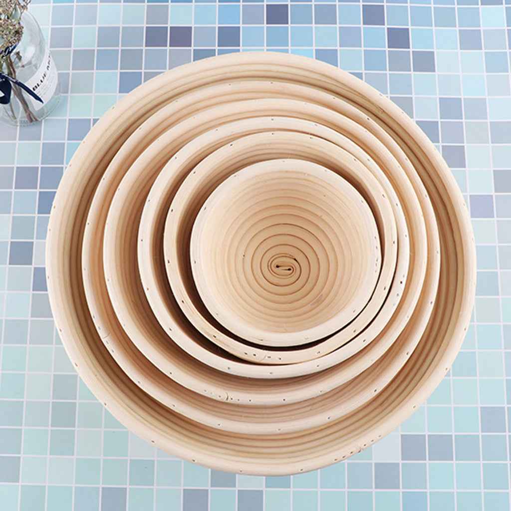 Round Banneton Brotform Dough Bread Proofing Proving Rattan Basket 6Size S