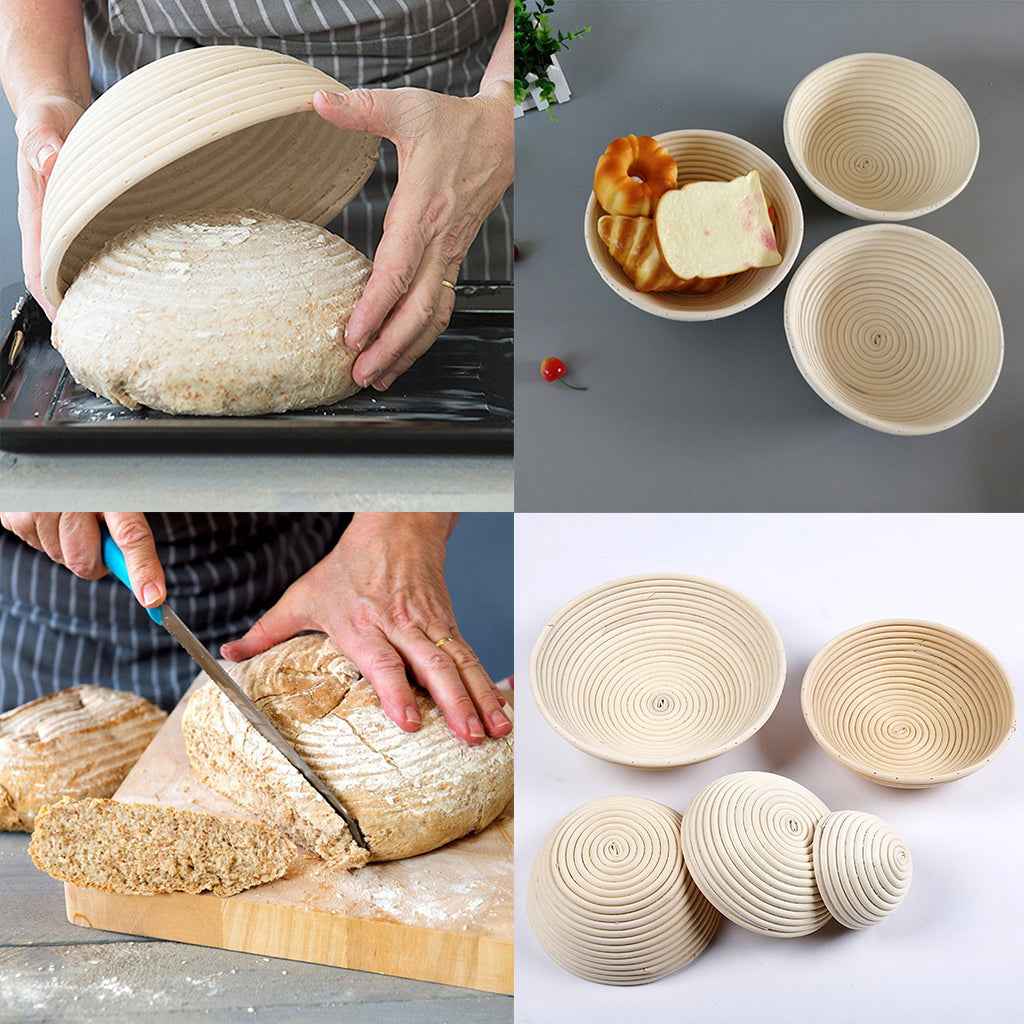 Round Banneton Brotform Dough Bread Proofing Proving Rattan Basket 6Size S