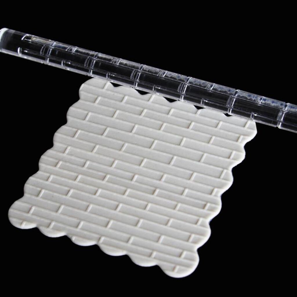 2xAcrylic Rolling Pin Icing Fondant Cake Decorating Tools Tiles 1