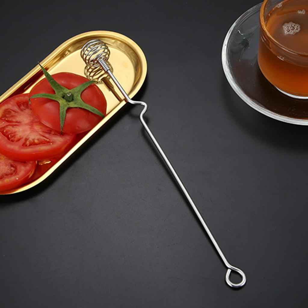 Stainless Steel Honey Dipper Spoon Stirring Cream Egg Beater Hand Mixer