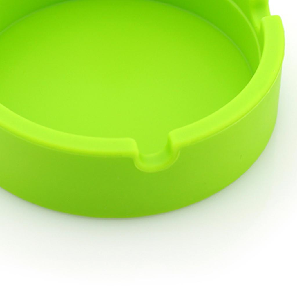 3xRound Silicone Ashtray Smoking Cigar Holder for Tabletop Office Green