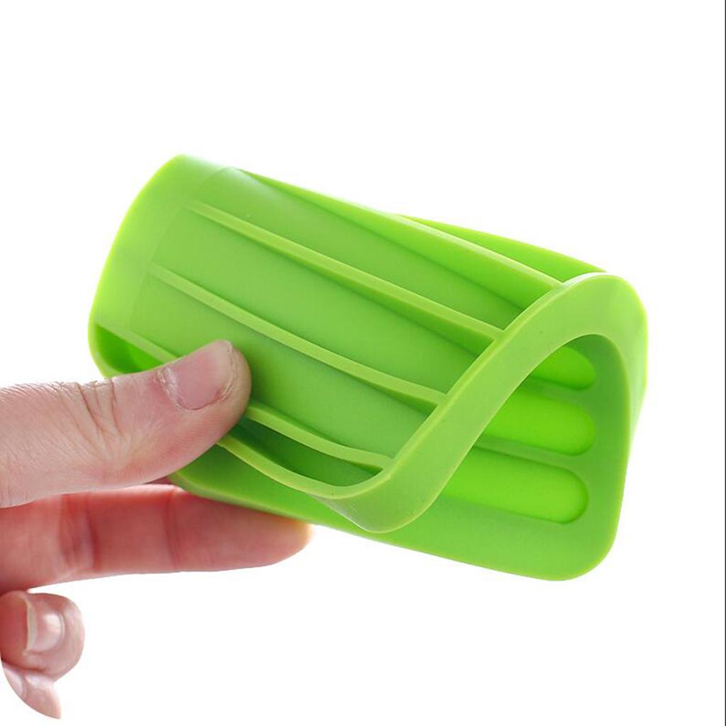 2xSilicone Comb Soap Tray Anti-slip Drain Dishes Rack For Bathroom Green