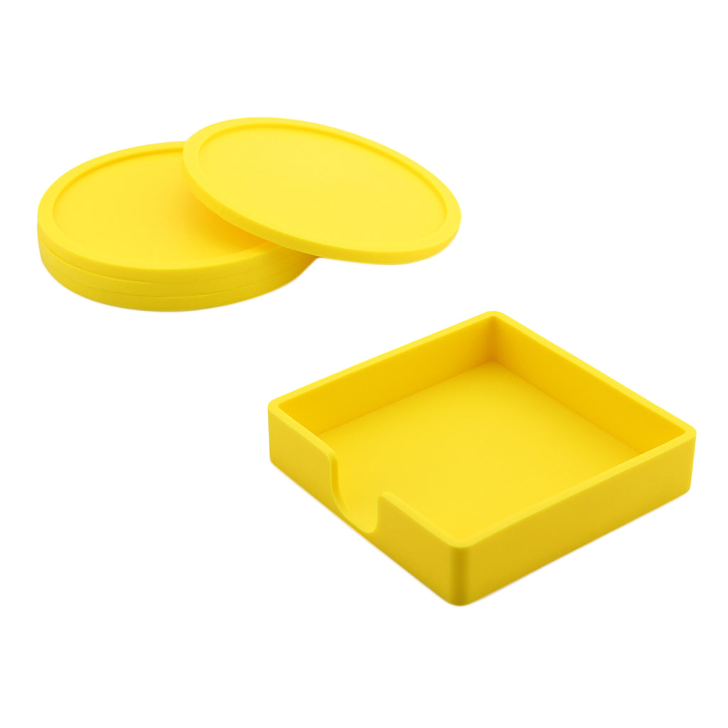 Silicone Drink Coaster Heat Insulation Mug Tea Coffee Cup Placemat Yellow